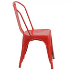 Emma and Oliver Commercial Grade 31.5 Square Metal Indoor-Outdoor Table Set with 4 Stack Chairs
