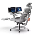 Chaise de bureau ergonomique Newtral avec repose-pieds - Fauteuil inclinable avec accoudoirs 4D - NT002+LAPD-GRAY