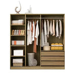 Armoire de rangement Whisen sans portes en bois avec étagères et 3 tiroirs - Naturel