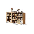 Modern Horizontal Wood 8-Cube Natural Finish Bookcase