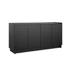Simply Modern 4-Door Sideboard Console Table Cabinet, Black