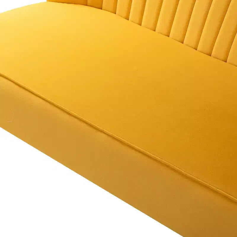 Causeuse en velours Nicolas | Canapé 2 places contemporain pour salon et chambre à coucher avec dossier capitonné | Karat Home