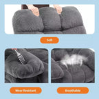 Manual recliner, ergonomic breathable fabric recliner with side pockets, single sofa, suitable for living room bedroom
