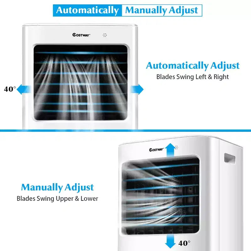 Costway Evaporative Portable Air Cooler Fan & Humidifier with Remote Control 7.5 Timer