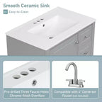 30 Bathroom Vanity Sink Combo, Bathroom storage Cabinet with Drawers and Shelf, Single Sink Bathroom Vanity