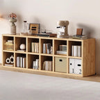 Modern Horizontal Wood 8-Cube Natural Finish Bookcase