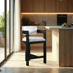 Meridian Furniture,Sacha Linen Textured Fabric Stool