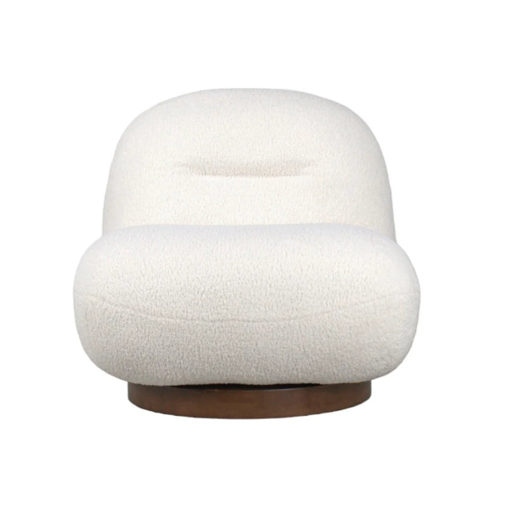 Minimalist Lounge Chair with Swivel, Round