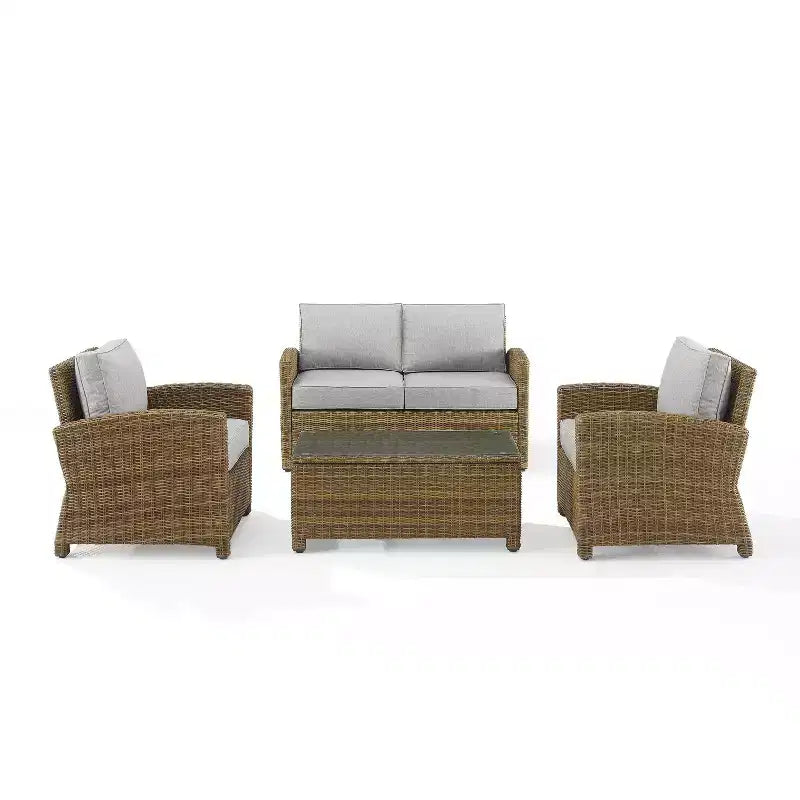 Bradenton 4pc Outdoor Wicker Conversation Set - Crosley