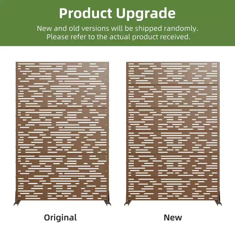 MAYEERTY Room Divider Screen Godfrey Light B-Type Brown Galvanized Sheet 72x47x16in 6-Piece Set 3-Piece Set