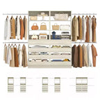 Besiost Closet System with 8 Wooden Drawers and 4 Hanging Rods