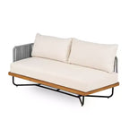 Christopher Knight Home Raphael 4 Piece Outdoor Rope and Acacia Sectional Sofa Set (Table Not Included)