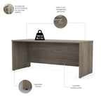 72 Office Desk with Hutch & 3-Drawer Mobile File Cabinet