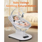 Balançoire électrique pour bébé, balançoire pour bébé avec 5 modes de mouvement, télécommande, siège inclinable avec harnais 5 points, 5 musiques préréglées, kaki