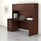 72 Office Desk with Hutch & 3-Drawer Mobile File Cabinet
