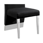 Best Quality Furniture Dining Chair includes Pleated Back, Nailhead-Trimmed, Chrome-Legged Chair (Set of 2)