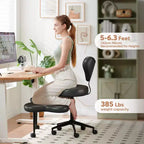 Pinmoco Ergonomic Criss Cross Office Chair, Height Adjustable Meditation Chair, 360 Swivel, Lumbar Support, Task and Office Chair, ADHD Chair