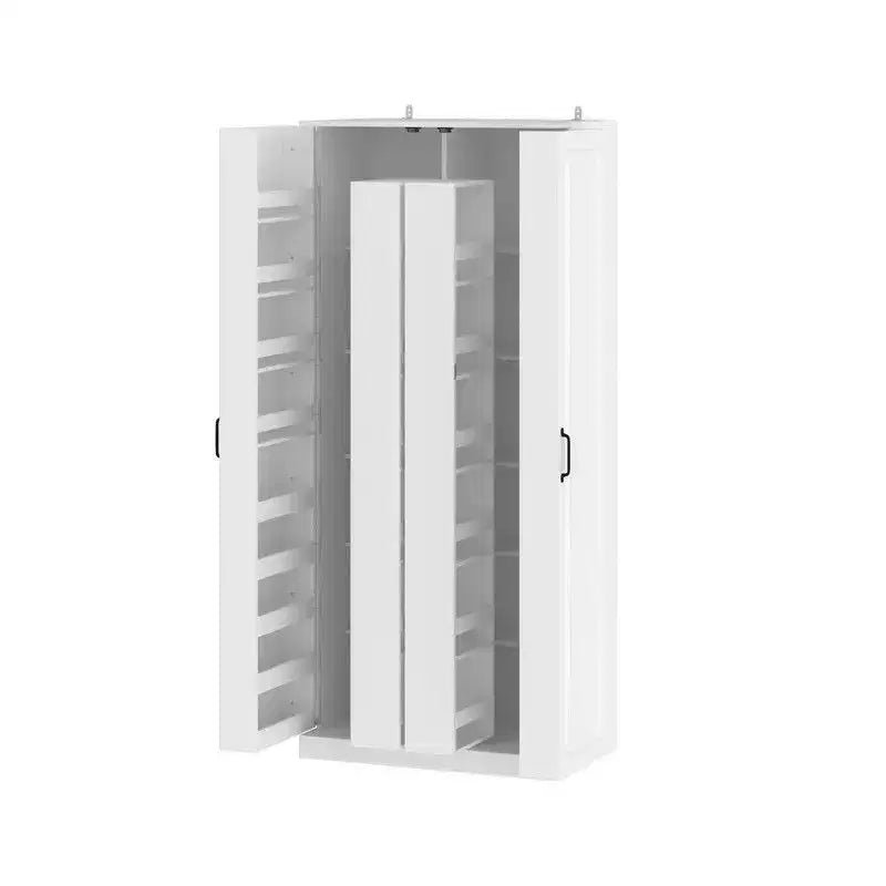 Famapy Garage Storage Cabinet with Rotating Shelves & Door Compartments,Multi-Layer Organizer,Sturdy Construction,for Tools & Garden Supplies