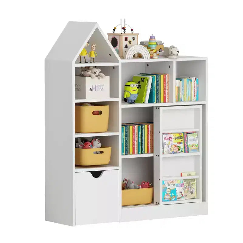 Kids Storage Organizer, Toy and Book Organizer with 8 Cubbies & Pull-Out Drawers - Ideal for Playrooms, Bedrooms