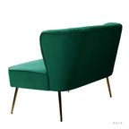 Causeuse en velours Nicolas | Canapé 2 places contemporain pour salon et chambre à coucher avec dossier capitonné | Karat Home