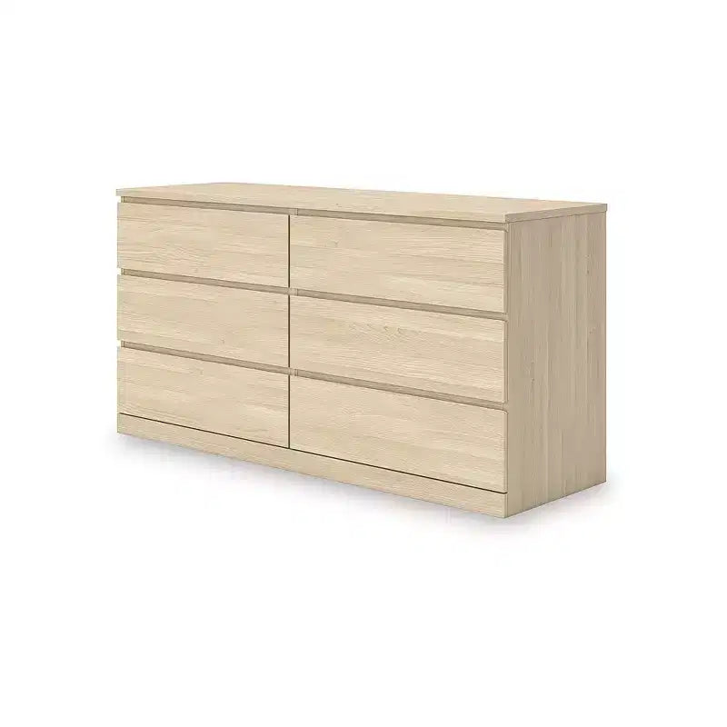 Signature Design by Ashley Modern Onita 6 Drawer Dresser, Natural Brown Wood Finish Dresser with Hardware-Free Design