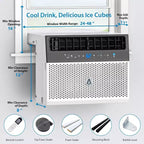 Climatiseur de fenêtre, unité de climatisation de fenêtre avec filtre lavable, compatible Wi-Fi avec télécommande, refroidit jusqu'à 32,5 mètres carrés, 6 modes, 115V/60Hz