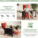 Outdoor Wicker Recliner with Adjustable Back and Footrest, Reclining Patio Chair with Independent,Outdoor Recliner Chair with Cushion