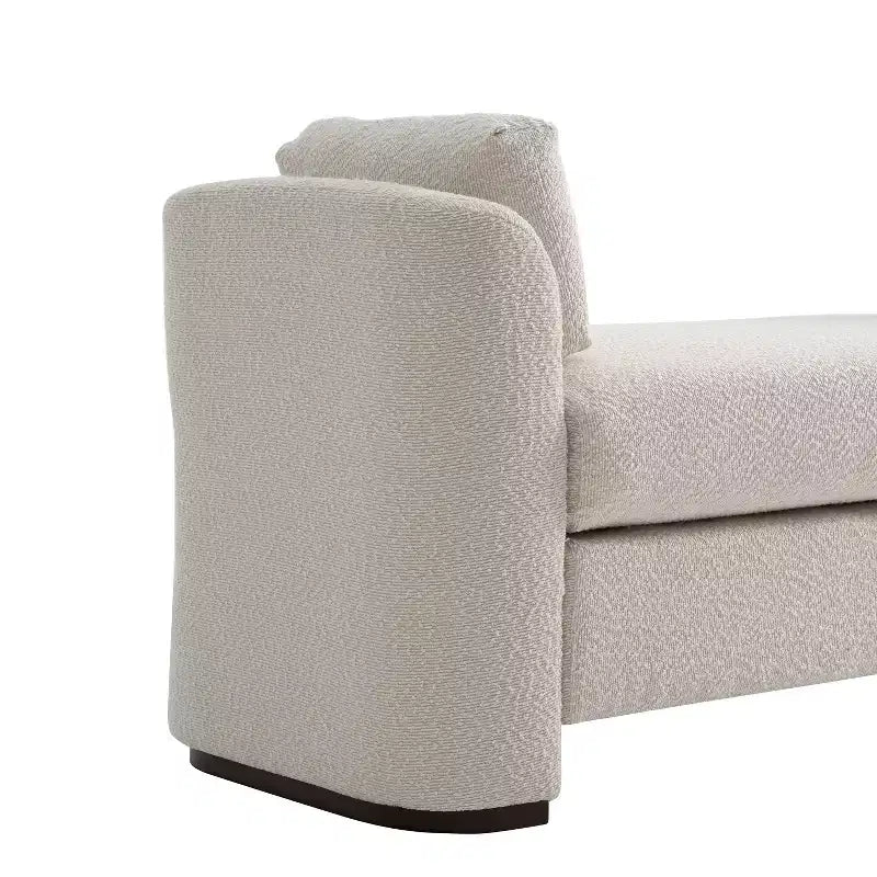 GDFStudio Jase Contemporary Rubberwood Boucl Upholstered Bench with Pillows