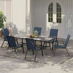 Patio Chairs,Outdoor Stackable Dining Chairs Set of 4/6 All Weather Lightweight Textilene Outdoor Chair Sets with Armrests for Backyard,Pool Deck