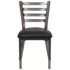 Emma and Oliver 2 Pack Clear Coated Ladder Back Metal Restaurant Chair