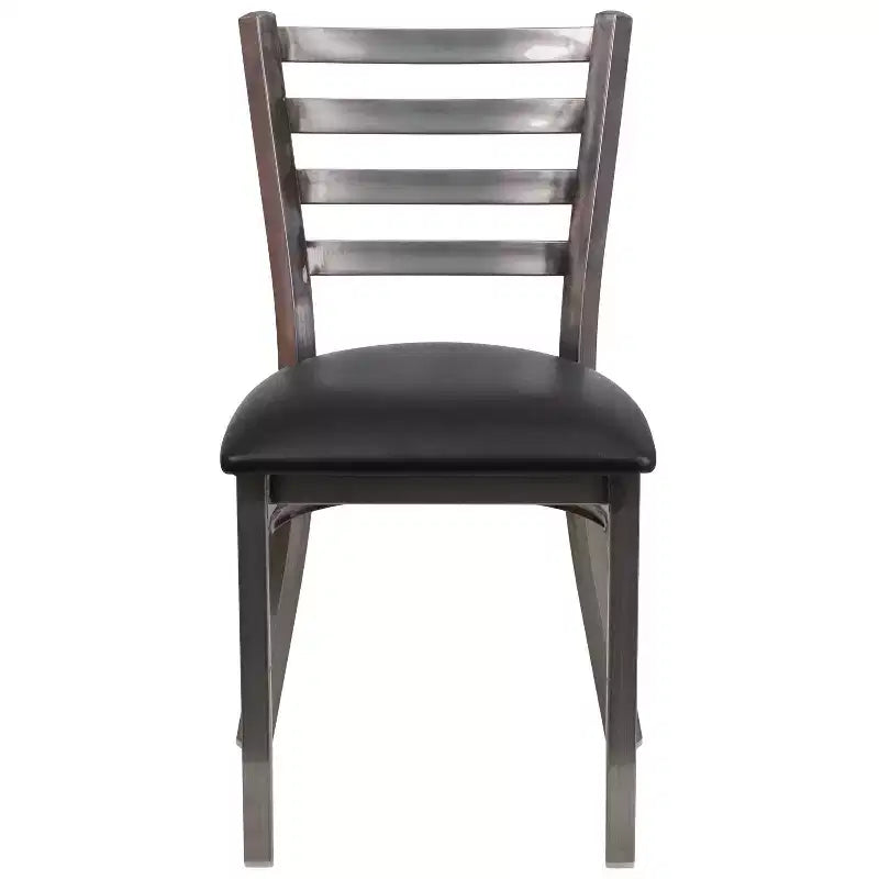 Emma and Oliver 2 Pack Clear Coated Ladder Back Metal Restaurant Chair