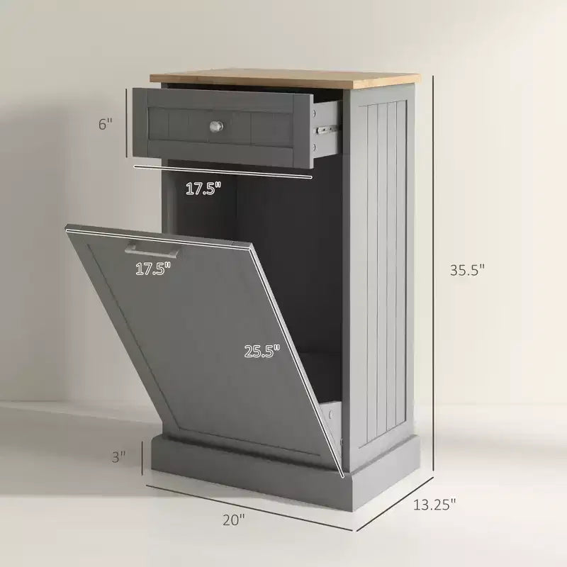 Poubelle de Cuisine Encastrable Meuble de Rangement pour Tri Sélectif avec Tiroir Support de Poubelle Autonome