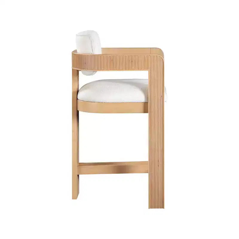 Meridian Furniture,Sacha Linen Textured Fabric Stool