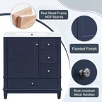 30 Bathroom Vanity Sink Combo, Bathroom storage Cabinet with Drawers and Shelf, Single Sink Bathroom Vanity