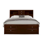 Solid Wood Full Espresso Eight Drawers Bed