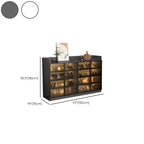 Led-lit Shoe Cabinet with Adjustable Shelves Transparent Doors