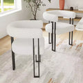 Lot de 2 chaises de salle à manger rondes modernes TUYOHW, chaises de salle à manger rembourrées avec siège coussiné et cadre en métal robuste