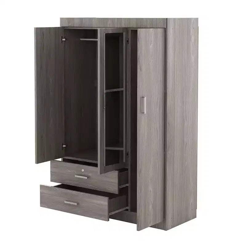 3-Door Wardrobe with Shelves and 2 Drawers, Clothing Armoire 4A - ModernLuxe
