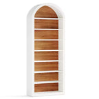 Lantine 78.74 Bookshelf, Wooden Arched Bookcase Display Shelving Unit