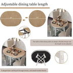 GDFStudio Joyce Table à manger extensible en bois massif de 147 cm