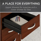 72 Office Desk with Hutch & 3-Drawer Mobile File Cabinet