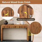 Whisen Rustic Console Table Entryway Table Side Table with Fluted Drawer Front