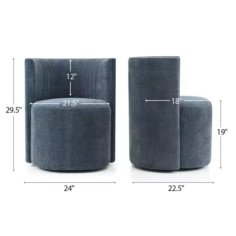 Lot de 4 chaises de salle à manger modernes pivotantes, chaises sans accoudoirs rembourrées en tissu texturé avec dossier incurvé pour salle à manger ou cuisine - Panipeachy