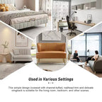 47 Contemporary Wingback Loveseat, Armless 2-Seater Sofa with Metal Legs for Living Room or Bedroom