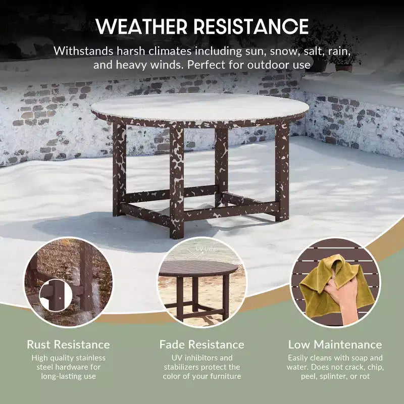 WestinTrends Dylan 5-Piece Outdoor Patio HDPE Adirondack Chair With Round Coffee Table Conversation Set