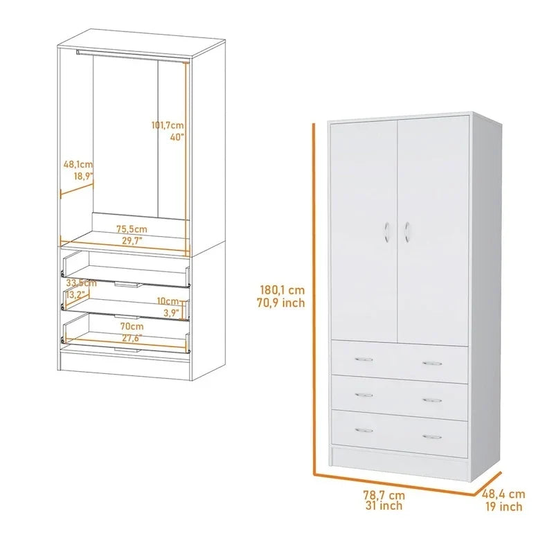 Prescott Armoire - White