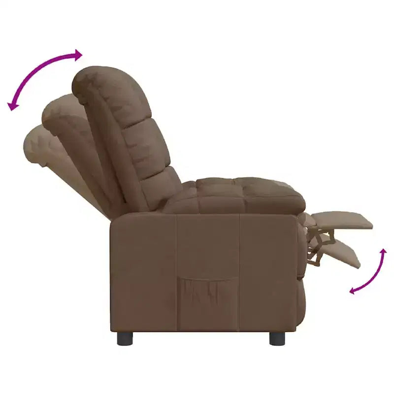 Recliner Chair with Adjustable Backrest and Footrest, Modern Lounge Chair Thick Padded Seat for Living Room & Bedroom